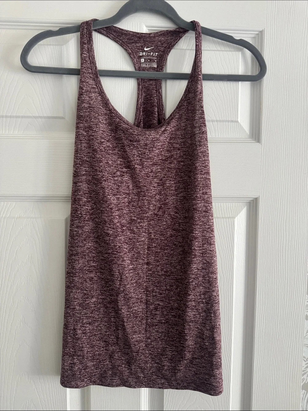 Nike Dri-FIT Racerback Tank - Maroon Heather
